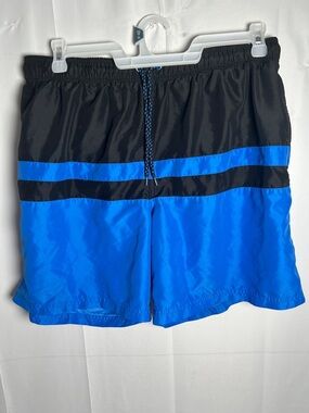 George Men’s Black and Blue Swim Trunks